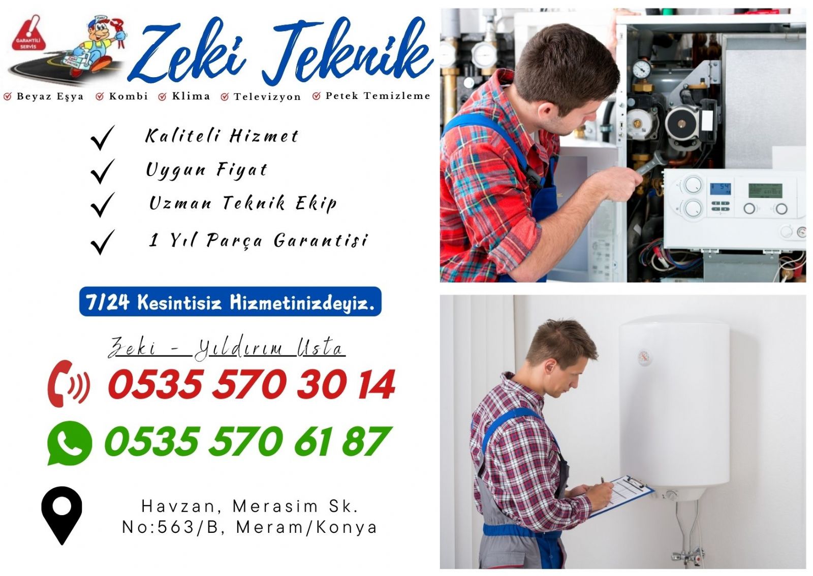Meram Kombi Arıza tamir Servisleri Konya
